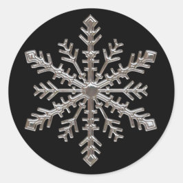 Pegatina Redonda Snowflake