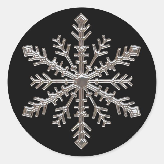 Pegatina Redonda Snowflake (Anverso)