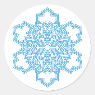 Pegatina Redonda Snowflake