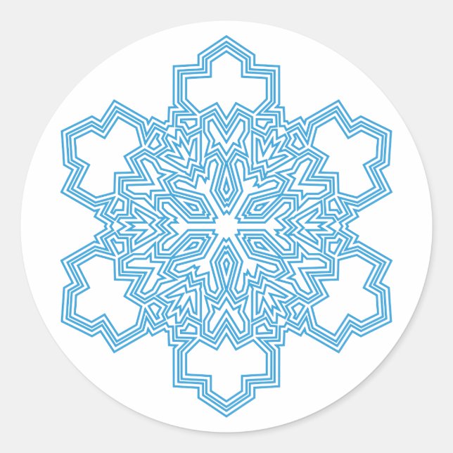 Pegatina Redonda Snowflake (Anverso)