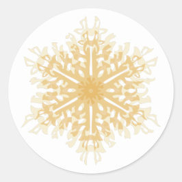 Pegatina Redonda Snowflake