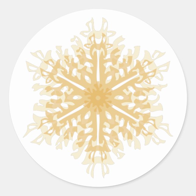 Pegatina Redonda Snowflake (Anverso)