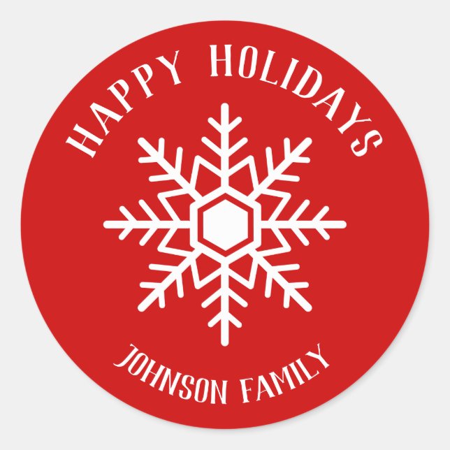 Pegatina Redonda Snowflake (Anverso)