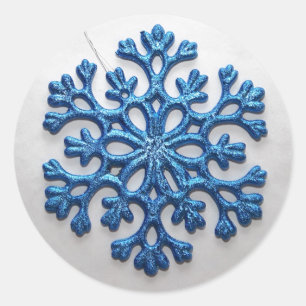 Pegatina Redonda Snowflake