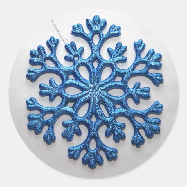 Pegatina Redonda Snowflake (Anverso)