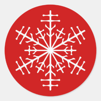 Pegatina Redonda Snowflake