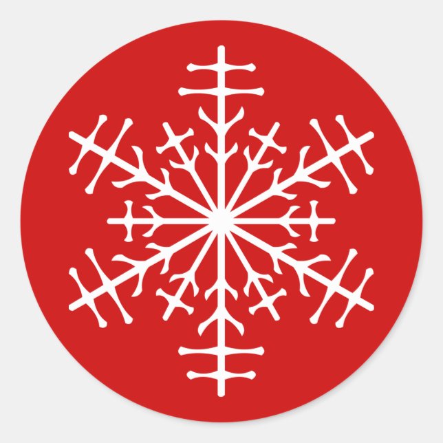 Pegatina Redonda Snowflake (Anverso)