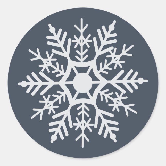 Pegatina Redonda Snowflake (Anverso)