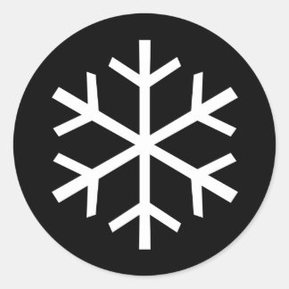 Pegatina Redonda Snowflake