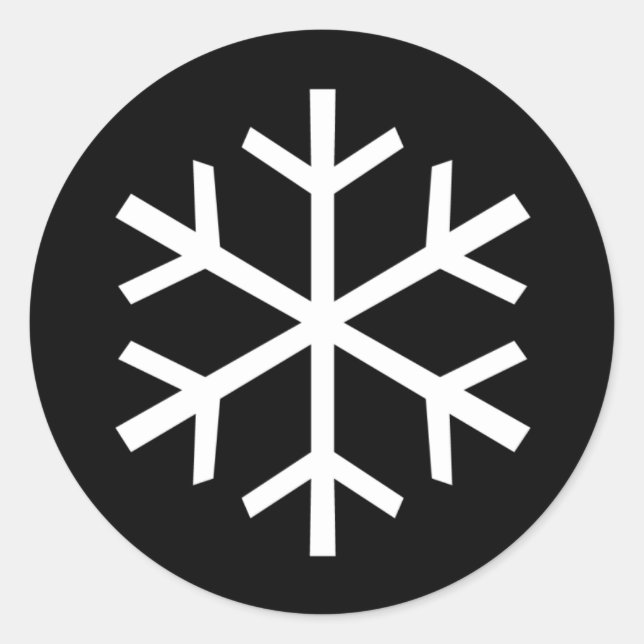 Pegatina Redonda Snowflake (Anverso)