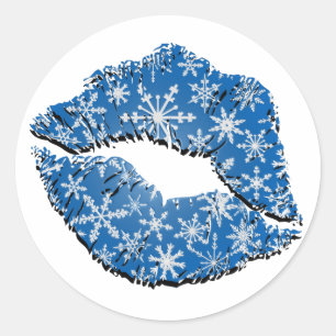 Pegatina Redonda Snowflake Besa a Pegatinas