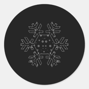 Pegatina Redonda Snowflake bonito T Shirt Snow Lover