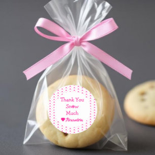 Pegatina Redonda Snowflake Gracias