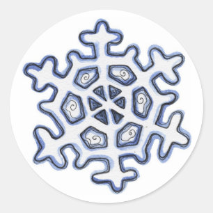 Pegatina Redonda Snowflake - Pegatinas