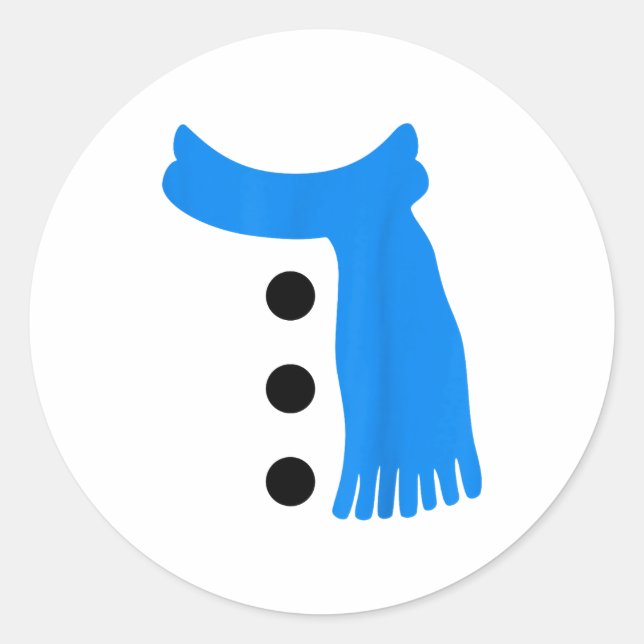 Pegatina Redonda Snowflake Snowman Costumes Christmas Family Matchi (Anverso)