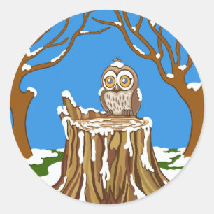 Pegatina Redonda Snowflake the Owl