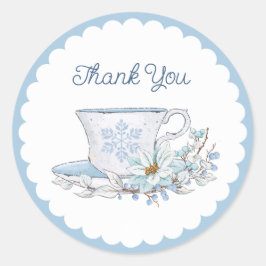 Pegatina Redonda Snowley Winter Tea Cup | Gracias