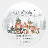 Snowley Winter Woodland Forest Boy Baby Shower