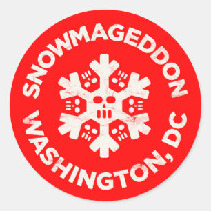 PEGATINA REDONDA SNOWMAGEDDON WASHINGTON, DC