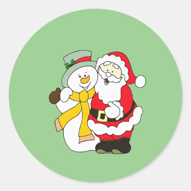 Pegatina Redonda Snowman (Anverso)
