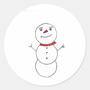 Pegatina Redonda Snowman