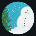 Pegatina Redonda Snowman Christmas Sticker<br><div class="desc">¡Selle sus tarjetas importantes o agregue un poco de diversión a un regalo con estos Pegatinas de Snowman! Añadir texto,  personalizarlos como quieras!</div>