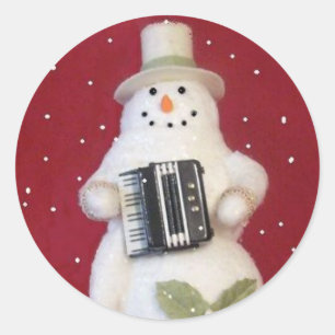 PEGATINA REDONDA SNOWMAN CON ACUERDO