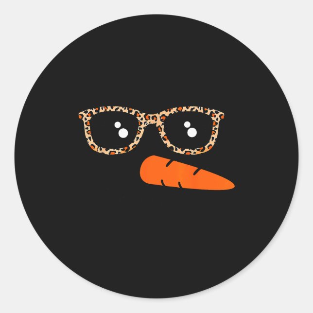 Pegatina Redonda Snowman Face Carrot Nose Christmas Winter Cosplay  (Anverso)