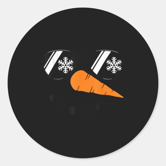 Pegatina Redonda Snowman Face Family Christmas Matching Costume Men (Anverso)