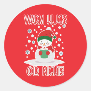 Pegatina Redonda Snowman – Merry Winter Design