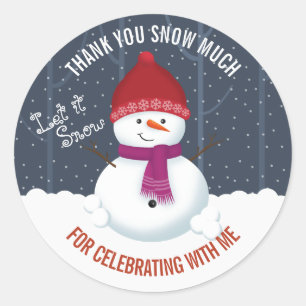 Pegatina Redonda Snowman Winter Wonderland