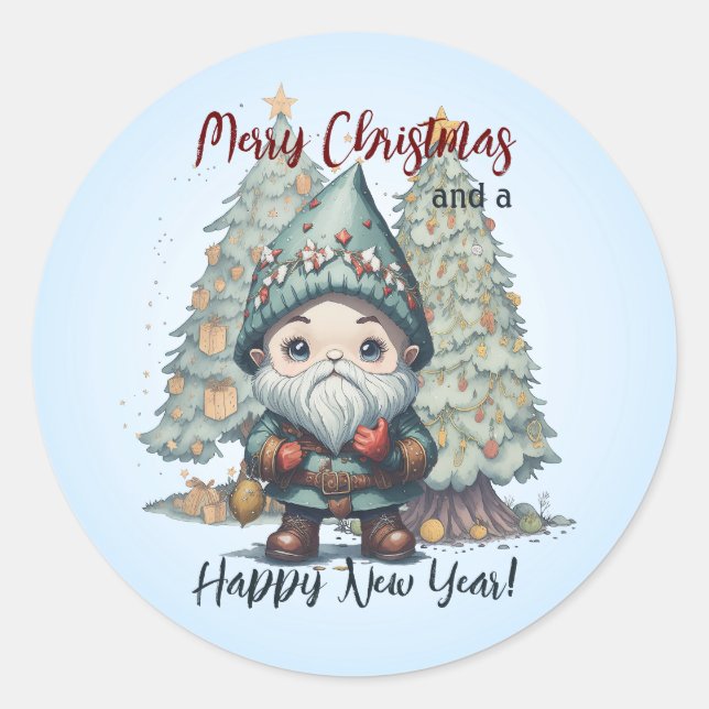 Pegatina Redonda Snowmen fiesta 2 (Anverso)