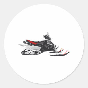 Pegatina Redonda Snowmobile