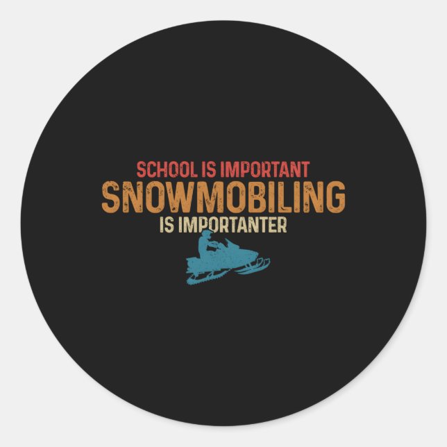 Pegatina Redonda Snowmobile es importante motor Sled (Anverso)