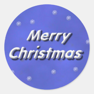 Pegatina Redonda Snowowly Merry Christmas