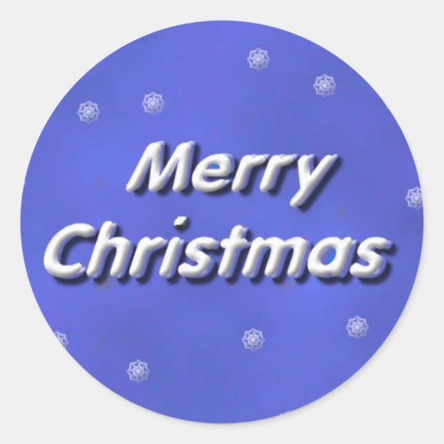 Pegatina Redonda Snowowly Merry Christmas (Anverso)
