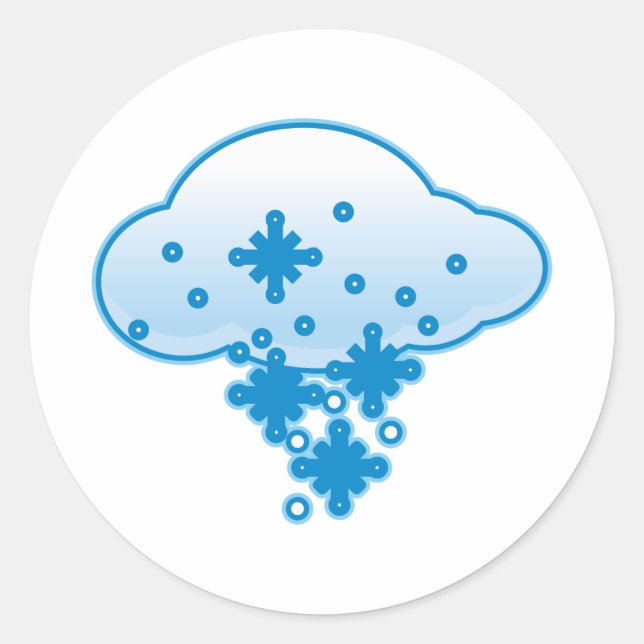 Pegatina Redonda Snowy (Anverso)