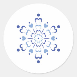 Pegatina Redonda Snowy Heartburst