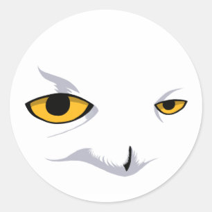 PEGATINA REDONDA SNOWY OWL