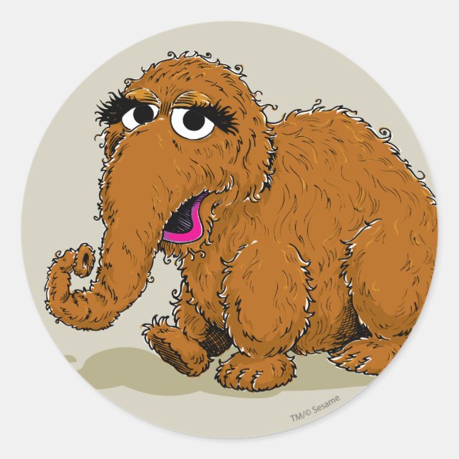 Pegatina Redonda Snuffleupagus Antiguo (Anverso)