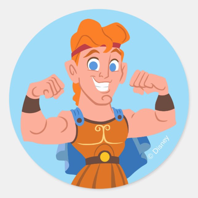 Pegatina Redonda So Cute Hercules Classic Round Sticker (Anverso)