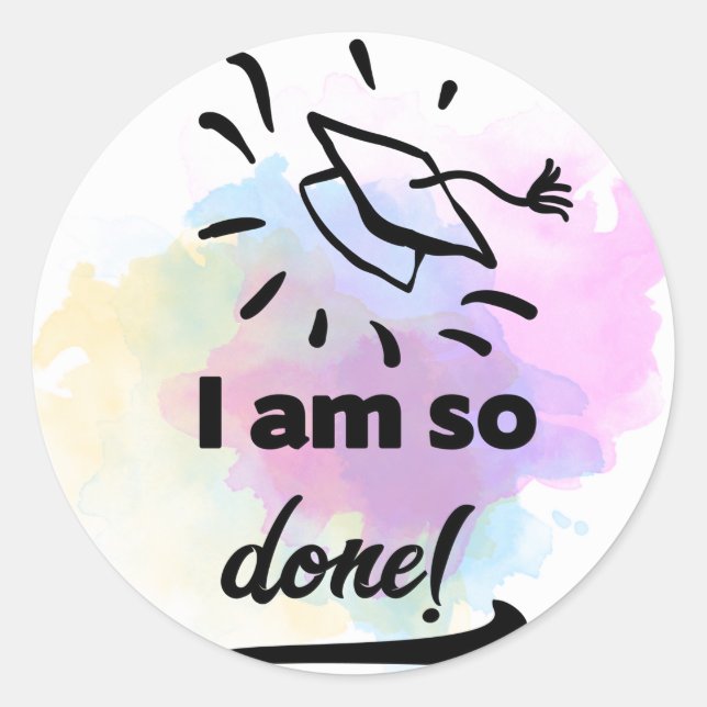 Pegatina Redonda So Done Grad (Anverso)