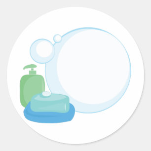 Pegatina Redonda Soap Bubbles