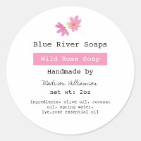 Soap casero Floral rosa con ingredientes