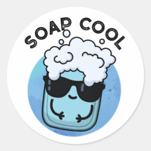 Pegatina Redonda Soap Guay Funny Soap Pun