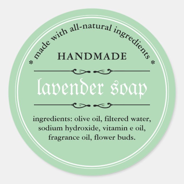 Pegatina Redonda Soap Label Packaging Design (Anverso)