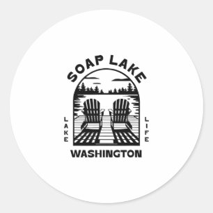 Pegatina Redonda Soap Lake Washington al aire libre Vintage