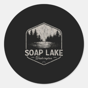 Pegatina Redonda Soap Lake Washington al aire libre Vintage 3 