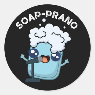 Pegatina Redonda Soap-prano Gracioso Soprano Soap Pun Dark BG