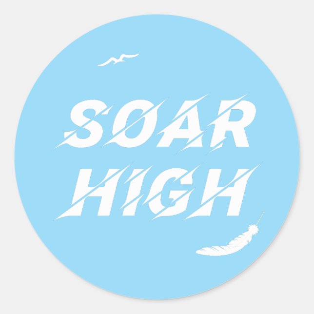 Pegatina Redonda Soar Alta Automotivación Afirmación Positiva de Am (Anverso)